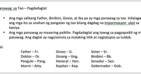 abbreviation ng ginang|Common Tagalog Abbreviations .
